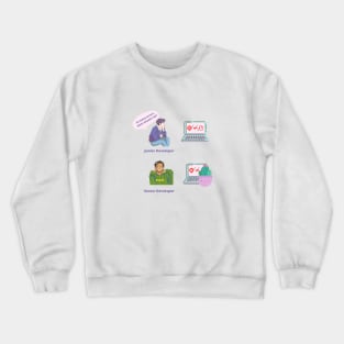 Senior Developer Junior Developer Joke Software Developer Anime Gift Crewneck Sweatshirt